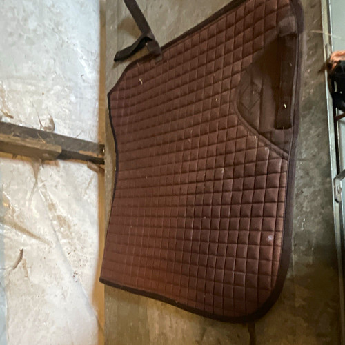 Brown quilted horse saddle - brown,